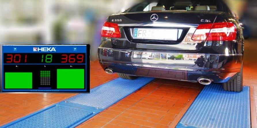 Prüfstrasse für Bremsen u. Fahrwerk